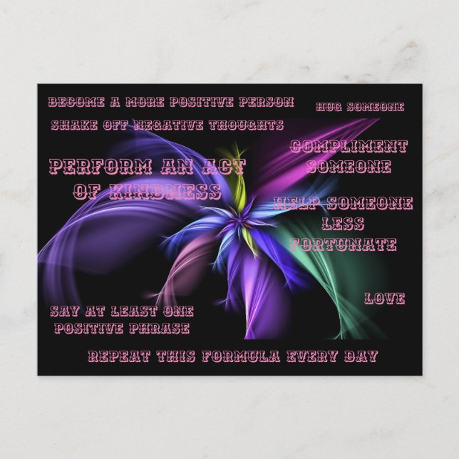 Cartão Postal Torne-se uma pessoa mais positiva (Frente)