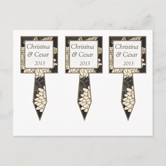 Cartão Postal Torneiras de 3 Taças picam crivos pretos/cravo-da- (Frente)