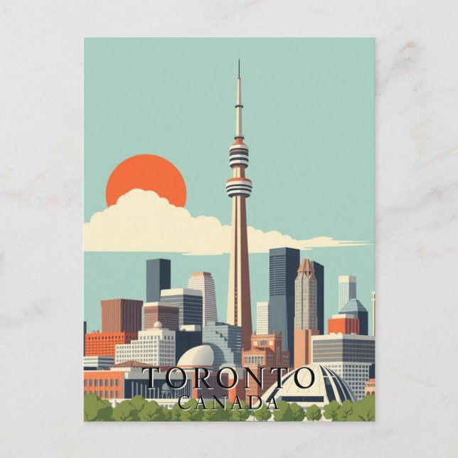 Cartão Postal Toronto, Canadá: Arte Viagens vintage (Frente)