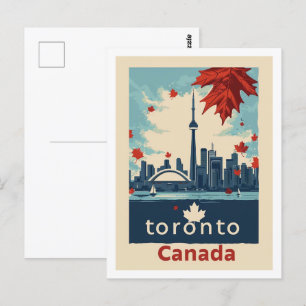 Cartão Postal Toronto Canada Vintage Familiar Viagem Place