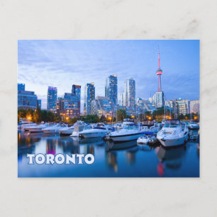 Cartão Postal Toronto, Canadá - Vista do Centro com Barcos