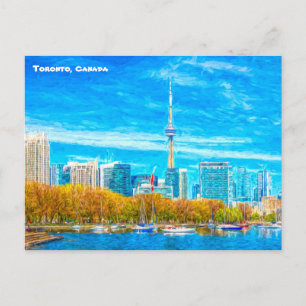Cartão Postal Toronto City Skyline, CN Tower, Canadá, Cartão-pos