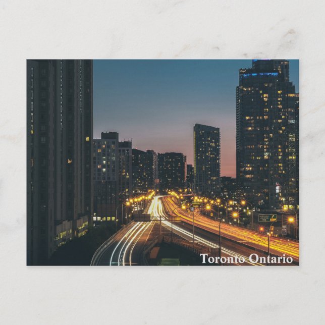 Cartão Postal Toronto Ontario City Night Sky (Frente)