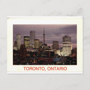 Cartão Postal Toronto Ontário Paisagem Noturna da Torre CN Vinta