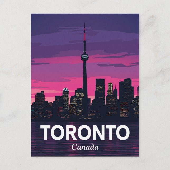 Cartão Postal Toronto Skyline City Tower Sunset (Frente)