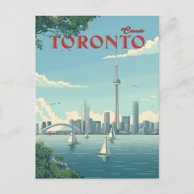 Cartão Postal Toronto Skyline Sails Afastado (Frente)