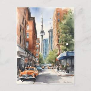 Cartão Postal Toronto watercolor art