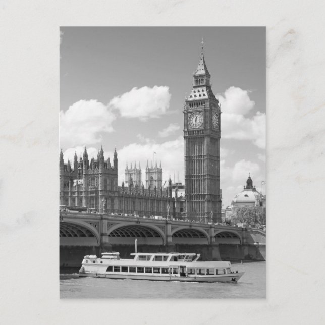 Cartão Postal Torre Big Ben Clock Londres (Frente)