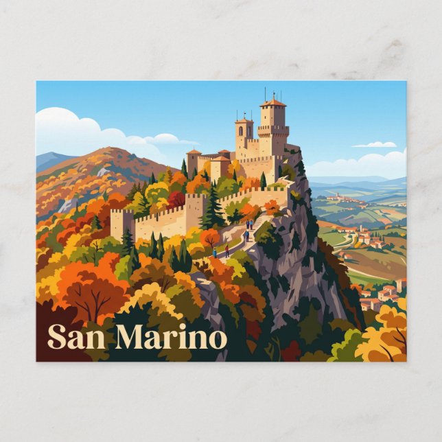 Cartão Postal Torre Cesta San Marino (Frente)