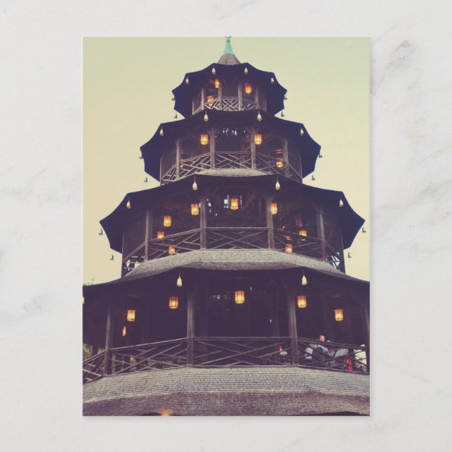 Cartão Postal Torre chinesa de Munique (Frente)