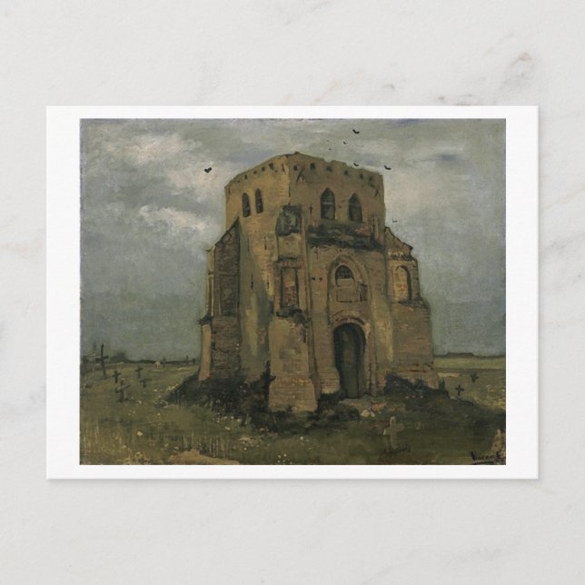 Cartão Postal Torre da Igreja Velha Nuenen Van Gogh Arte Fina (Frente)