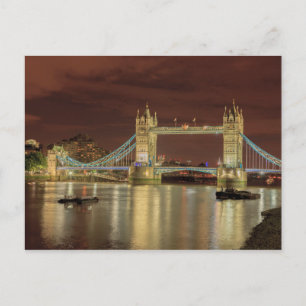Cartão Postal Torre da Ponte à noite, Londres