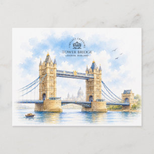 Cartão Postal Torre da Ponte, Londres, Inglaterra, Marco Iconico