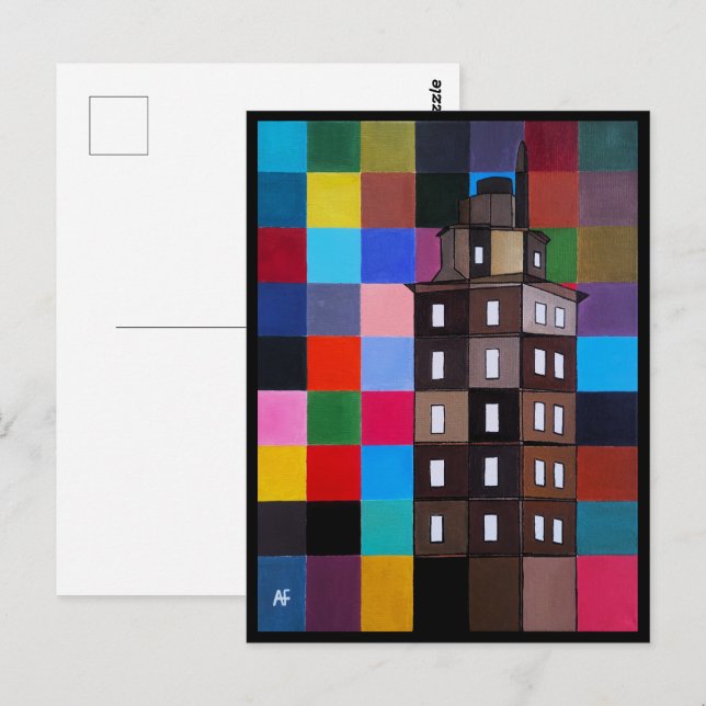 Cartão Postal Torre de Hércules Abstract Painting by Alfred Fox (Frente/Verso)