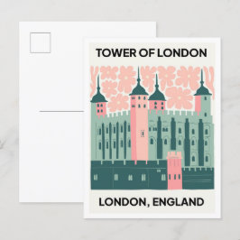 Cartão Postal Torre de Londres, Inglaterra, abstrato, viagem de 