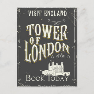 Cartão Postal Torre de Londres Inglaterra pôster vintage