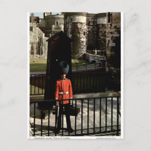 Cartão Postal Torre de Londres Retrato Antigo Guarda