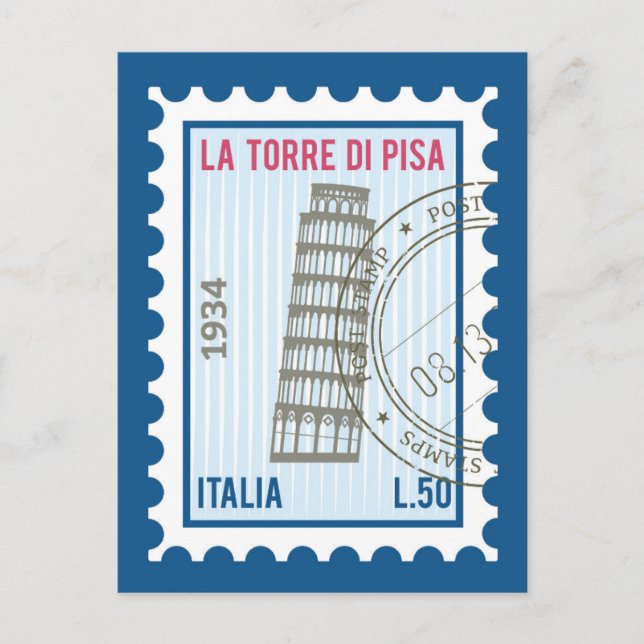 Cartão Postal Torre de Pisa (Frente)