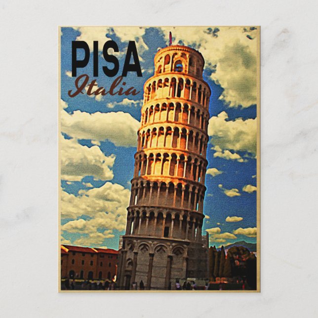 Cartão Postal Torre de Pisa Itália (Frente)