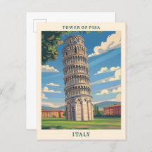 Torre de Pisa Itália Viagens vintage Elegante de A