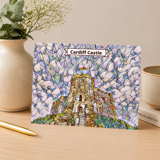 Cartão Postal Torre do Castelo de Cardiff (Add / edit text via the design editor if required)