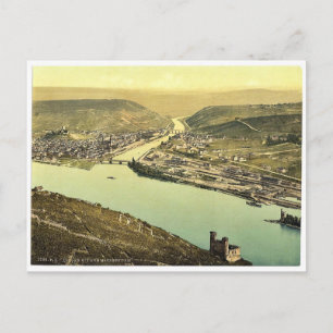 Cartão Postal Torre do Rato e Rossel, Bingen, o Reno, Alemanha