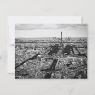 Cartão Postal Torre e Parque Eiffel em Paris, de preto-branco