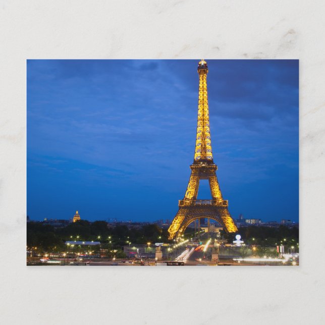 Cartão Postal Torre Eiffel à Noite (Frente)