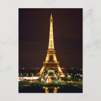 Cartão Postal Torre Eiffel à noite - Cor