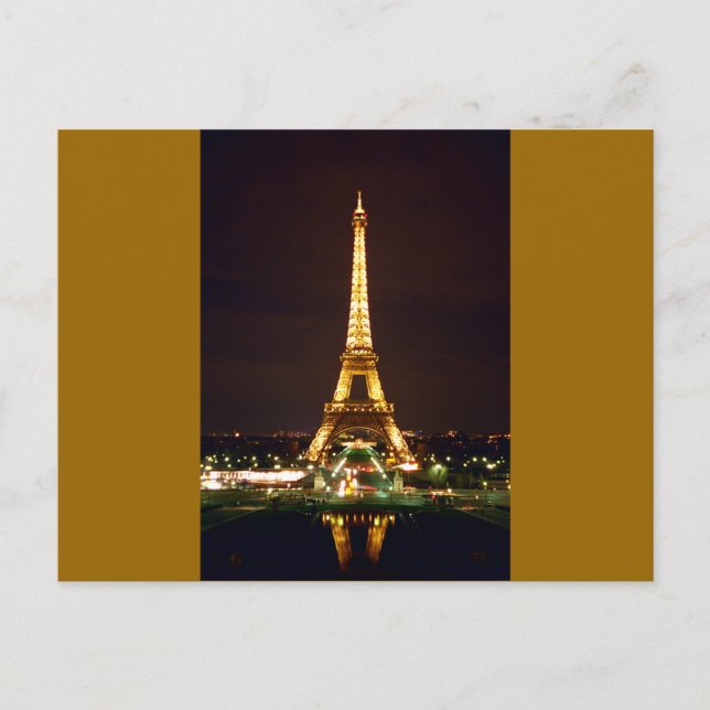 Cartão Postal Torre Eiffel à noite - Cor (Frente)