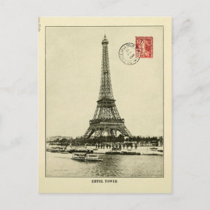 Cartão Postal Torre Eiffel antiga em Paris França