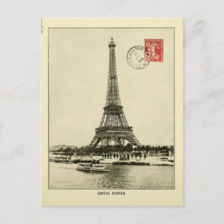 Cartão Postal Torre Eiffel antiga em Paris França