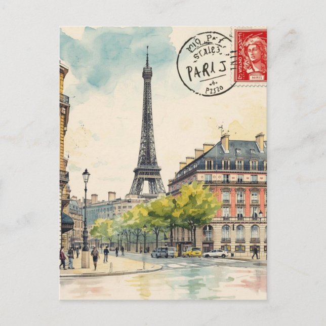 Cartão Postal Torre Eiffel de Paris (Frente)