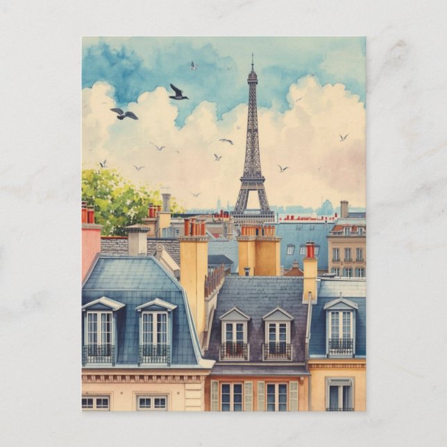 Cartão Postal Torre Eiffel de Paris (Frente)