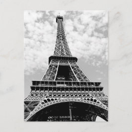 Cartão Postal Torre Eiffel de Paris Preta e Branca