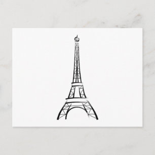 Cartão Postal Torre Eiffel de pincelada