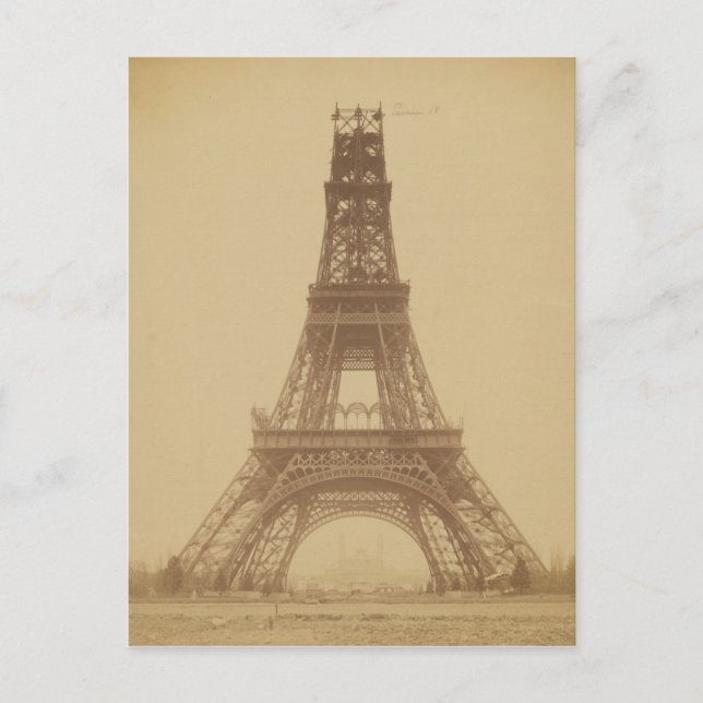 Cartão Postal Torre Eiffel em Construção 1888 (Frente)