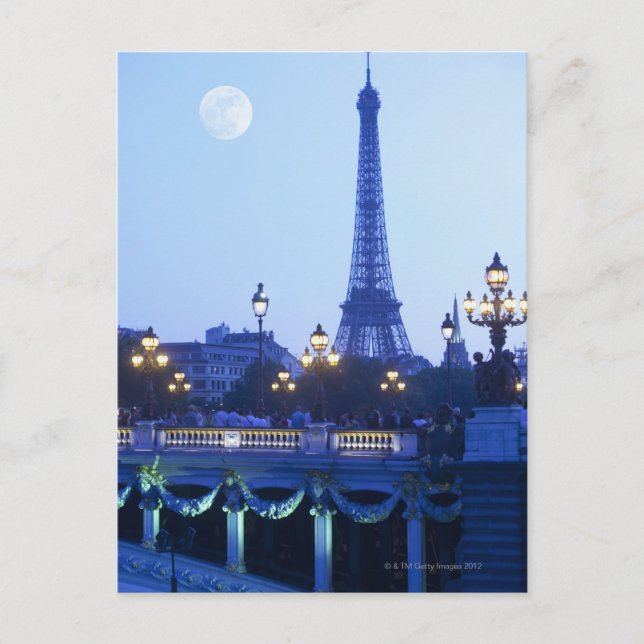 Cartão Postal Torre Eiffel em Dusk (Frente)