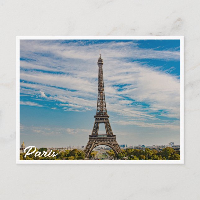 Cartão Postal Torre Eiffel em Paris (Frente)