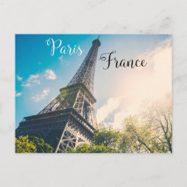 Cartão Postal Torre Eiffel em Paris com forte refluxo da lente