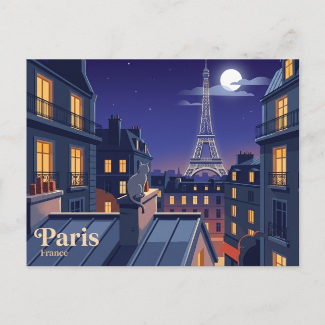 Cartão Postal Torre Eiffel França (Frente)