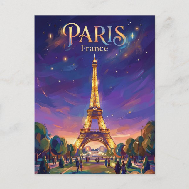 Cartão Postal Torre Eiffel França (Frente)