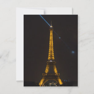 Cartão Postal Torre Eiffel Iluminada: Paris à Noite