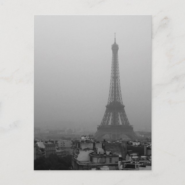 Cartão Postal Torre Eiffel na névoa (Frente)