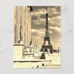 Cartão Postal Torre Eiffel Palácio Chaillot França Paris Antiga
