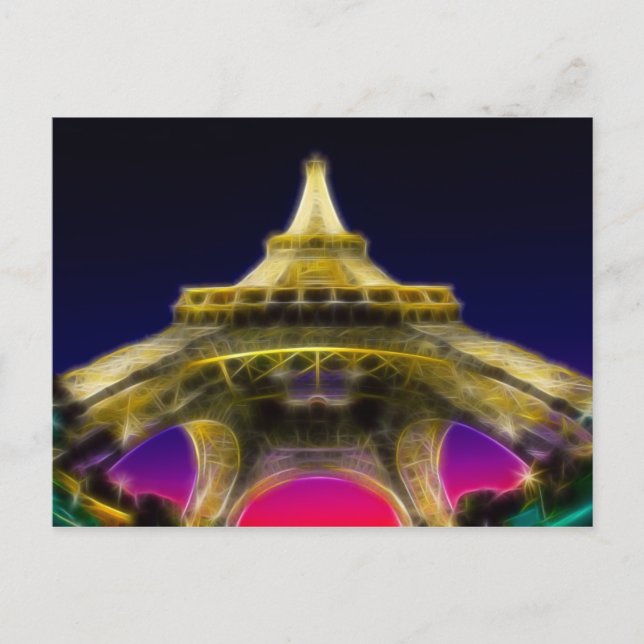 Cartão Postal Torre Eiffel, Paris, França (Frente)