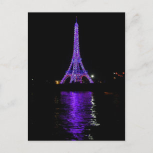 Cartão Postal Torre Eiffel Paris França Arte Luzes Destino
