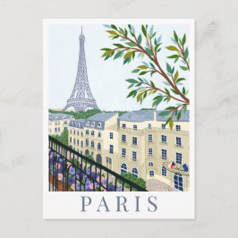 Cartão Postal Torre Eiffel Paris França Ilustração de Viagem