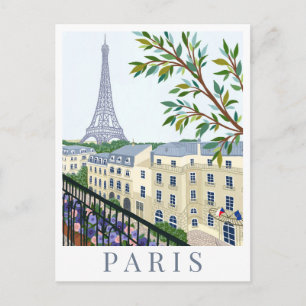 Cartão Postal Torre Eiffel Paris França Ilustração de Viagem