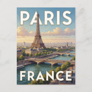 Cartão Postal Torre Eiffel Paris França Marco Iconico Cena